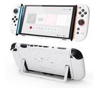 GeekShare Carcasa protectora compatible con Switch 2, funda acoplable de dibujos animados Kawaii compatible con Switch 2, diseño antiarañazos y de absorción de golpes, diseño de Star Kitty