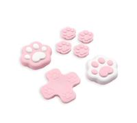 GeekShare Juego de tapas de botón de silicona para palanca de mando, pata de gato ABXY Key Button Grips compatibles con consola de juegos Switch 2, color rosa