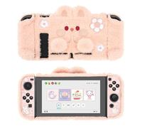 GeekShare Linda funda protectora de felpa compatible con Nintendo Switch y Joy Con - Absorción de golpes y antiarañazos - Conejito de peluche