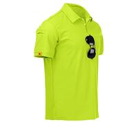 geeksport Polo Hombre Manga Corta Golf Camisa Transpirable Polo Deportivos para Hombre T-Shirt Verano Verde de limón M