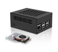 Geekworm Raspberry Pi 5 Case with Active Cooler, Support Top PCIe to M.2 NVMe Adapter X1001 / X1004 / X1003 / X1012 / X1015 / X1000 / M901 / M300 (P579-H500)