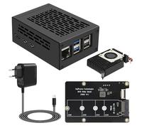 Geekworm X1002 PCIe to NVMe Shield with Cooler & Case & Power Adapter for Raspberry Pi 5