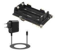 Geekworm X1200 5V UPS Shield with PD27W 5V 5A Power Adapter for Raspberry Pi 5, with MAX 5.1V 5A Output & Auto Power On & Safe Shutdown & Power Loss Detection Function
