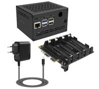 Geekworm X1202 UPS Shield with Case & PD27W 5V 5A Power Adapter for Raspberry Pi 5, Support MAX 5.1V 5A Output|Wide 6-18V Input|Auto Power On|Safe Shutdown|Power Loss Detection
