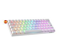 Geeky GK61 60% | Hot Swappable Teclado Mecánico de Juego | 62 Teclas Multicolor RGB LED Retroiluminado para Gaming PC/Mac | ISO ES Teclado Español + LATAM (Blanco, Mechanical Speed Yellow)
