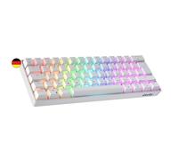 Geeky GK61 60% | Hot Swappable Teclado Mecánico de Juego | 62 Teclas Multicolor RGB LED Retroiluminado para Gaming PC/Mac | ISO DE Qwertz Teclado Alemán (Blanco, Mechanical Speed Yellow)
