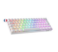 Geeky GK61 60% | Hot Swappable Teclado Mecánico de Juego | 62 Teclas Multicolor RGB LED Retroiluminado para Gaming PC/Mac | ISO FR AZERTY Teclado Francés (Blanco, Mechanical Red)