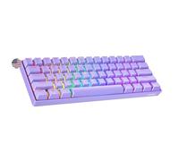 Geeky GK61 SE 60% | Teclado Mecánico de Juego | 61 Teclas Multicolor RGB LED Retroiluminado para Gaming PC/Mac | ANSI US Teclado Americano (Lavanda, Mechanical Speed Silver)