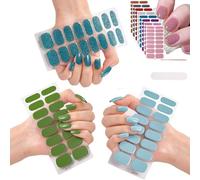 Geeli,Geeli House Nails Kits,Napretty Gels,Semi Cured Gel Nails Strips Nude,Waterproof and Long Lasting Gels Patch,Easy to Apply and Remove,Rich Colors,Glitter,Polish Kit for Women Girls (0--2)