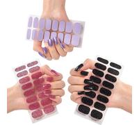 Geeli,Geeli House Nails Kits,Napretty Gels,Semi Cured Gel Nails Strips Nude,Waterproof and Long Lasting Gels Patch,Easy to Apply and Remove,Rich Colors,Glitter,Polish Kit for Women Girls (0--7)