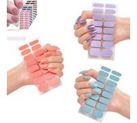 Geeli,Geeli House Nails Kits,Napretty Gels,Semi Cured Gel Nails Strips Nude,Waterproof and Long Lasting Gels Patch,Easy to Apply and Remove,Rich Colors,Glitter,Polish Kit for Women Girls (0--6)