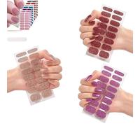 Geeli,Geeli House Nails Kits,Napretty Gels,Semi Cured Gel Nails Strips Nude,Waterproof and Long Lasting Gels Patch,Easy to Apply and Remove,Rich Colors,Glitter,Polish Kit for Women Girls (0--5)