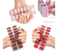 Geeli,Geeli House Nails Kits,Napretty Gels,Semi Cured Gel Nails Strips Nude,Waterproof and Long Lasting Gels Patch,Easy to Apply and Remove,Rich Colors,Glitter,Polish Kit for Women Girls (0--1)