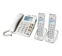 Geemarc Amplidect 295 Combi Duo - Teléfono Fijo Amplificado y Sus Auriculares Adicionales con Contestador y Teclas Grandes para Personas Mayores - Pérdida Auditiva Baja o Moderada