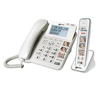 Geemarc Amplidect 295 Combi Photo - Teléfono Fijo Amplificado y su Auricular Adicional con Grandes Teclas con Fotos Personalizables para Personas Mayores - Pérdida Auditiva Baja o Moderada