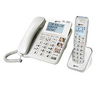 Geemarc Amplidect 295 Combi - Teléfono con Cable Amplificado y Auricular Adicional con Contestador, Timbre Potente y Botones Grandes para Personas Mayores - Pérdida Auditiva Baja o Moderada