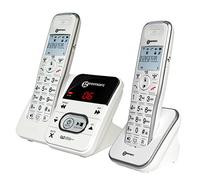 Geemarc Amplidect 295 Duo - Teléfono Inalámbrico Amplificado y Auricular Adicional con Contestador, Timbre Potente y Botones Grandes para Personas Mayores - Pérdida Auditiva Baja o Moderada