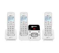 Geemarc Amplidect 295 Trio - Pack trío de teléfonos fijos inalámbricos - Base DECT con 3 teléfonos - Acceso Directo al contestador automático - Apto para Personas Mayores - Pérdida auditiva Baja o