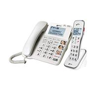 Geemarc Amplidect 595 Combi - Teléfono con Cable Amplificado y Auricular Adicional con Contestador, Botones Grandes y Función SOS para Personas Mayores - Pérdida Auditiva Moderada o Severa