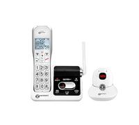 Geemarc Amplidect 595 SOS Pro - Teléfono Inalámbrico Amplificado y Medallón SOS con Contestador y Teclas Grandes para Personas Mayores - Pérdida Auditiva Moderada o Severa