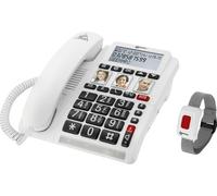 Geemarc CL610 - Teléfono de Emergencia y su Pulsera SOS Impermeable con Volumen Amplificado y Botones Grandes - Ideal para Personas Mayores Que Viven Solas y Tienen Problemas de Audición
