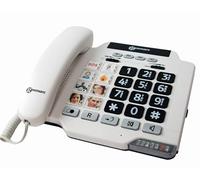 Geemarc Photophone 100 - Teléfono Alámbrico Amplificado con Botones Fotográficos Personalizables y Control de Sonido y Tono para Personas Mayores - Pérdida Auditiva Baja o Moderada
