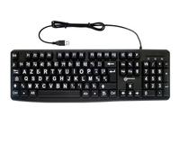 Geemarc, Teclado con Cable USB-A para PC Distribución AZERTY Caracteres Grandes