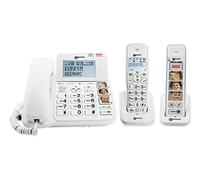 Geemarc Teléfono con Cable para Personas Mayores, Paquete Senior 295, Contestador Automático con Voz/Versión Alemana, Botones de Foto, Blanco