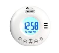 Geemarc Wake'n Shake Voyager Reloj de Alarma portátil para Viajes con Alarma Extra Fuerte 75 dB + vibración + Estuche de Viaje Blanco