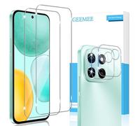 GEEMEE 2 + 2 piezas para Honor X6C para protector de pantalla de vidrio templado y película protectora de cámara, vidrio templado de dureza 9H, protector de pantalla de alta sensibilidad