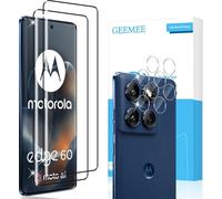 GEEMEE 2+2 Piezas para Motorola Moto Edge 60/60 Pro / 60 Fusion Protector de Pantalla y Protector de Lente de Cámara, 9H Dureza HD Cristal Templado Anti-Arañazos Vidrio Templado Protectora