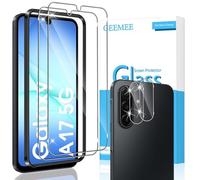 GEEMEE 2+2 Piezas para Samsung Galaxy A17 5G Protector de Pantalla + Protector de Lente de cámara, 9H Cristal Templado Película Vidrio Templado, HD Instalación Rápida Glass Screen Protector