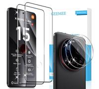 GEEMEE 2+2 Piezas para Xiaomi Mi 15 Ultra Protector de Pantalla y Protector de Lente de Cámara, 9H Dureza HD Cristal Templado Anti-Arañazos Vidrio Templado Protectora