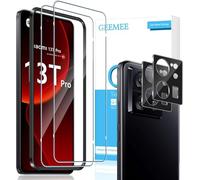 GEEMEE 2+2 Piezas para Xiaomi Mi 15T/15T Pro Protector de Pantalla, Cristal Templado y Protector de Lente de Cámara - Negro, 9H Dureza HD Anti-Arañazos Sin Burbujas Vidrio Templado