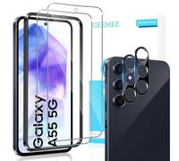 GEEMEE 2+2 Piezas Protector de Pantalla para Samsung Galaxy A55 5G y Protector de Lente de Cámara, 9H Dureza HD Cristal Templado Anti-Arañazos Sin Burbujas Vidrio Templado Protectora