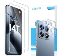 GEEMEE 2+2 Piezas Protector de Pantalla para Xiaomi Mi 14T y Protector de Lente de Cámara, 9H Dureza HD Cristal Templado Anti-Arañazos Sin Burbujas Vidrio Templado Protector