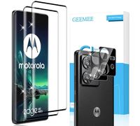 GEEMEE 3D Protector de Pantalla para Motorola Moto Edge 40 Neo, 2+2 Piezas Cristal Templado y Protector de Lente de Cámara - Negro, 9H Dureza HD Anti-Arañazos Sin Burbujas Vidrio Templado