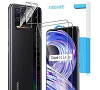 GEEMEE für Realme 8/Realme 8 4G (6,4") de Pantalla Protector de Lente de cámara,【2 Pack + 2 Pack 】 Cristal Templado Película Vidrio Templado 9H Alta Definicion Glass Screen Protector -Transparente