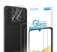 GEEMEE für Samsung Galaxy A33 de Pantalla Protector de Lente de cámara,【2 Pack + 2 Pack 】 Cristal Templado Película Vidrio Templado 9H Alta Definicion Glass Screen Protector -Transparente
