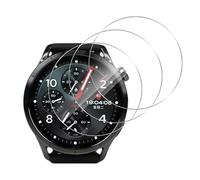 GEEMEE Pack de 3 protectores de pantalla de vidrio templado para Xiaomi Mi Watch S5, película de vidrio templado impermeable, protector de pantalla de dureza 9H, HD, antiarañazos, inastillable, sin