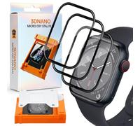 GEEMEE para Apple Watch Series 7/8/9 41mm Protector Pantalla | 3 Pack 【Instalación Automática 】【Anti-Arañazos】Ultra Resistente, Sin Burbuja Cristal Templado, 3D Cobertura Completa