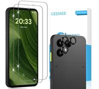 GEEMEE para Fairphone 6 /Fairphone 6 Plus 5G Protector de Pantalla, 2+1 Piezas Cristal Templado y Protector de Lente de Cámara - Negro, 9H Dureza HD Anti-Arañazos Sin Burbujas Vidrio Templado