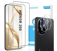 GEEMEE para Honor 200 de Pantalla Protector de Lente de cámara, 2 + 2 Pack Cristal Templado Película Vidrio Templado, Instalación Rápida 9H Alta Definicion Glass Screen Protector