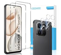 GEEMEE para Honor 400 Smart 5G Protector de Pantalla + Protector de Lente de cámara, 2+2 Piezas 9H Cristal Templado Película Vidrio Templado, HD Instalación Rápida Glass Screen Protector