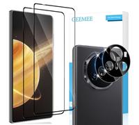 GEEMEE para Honor Magic V3 Cristal Templado y Protector de Lente de Cámara (Negro, 9H Dureza 3D HD Protector de Pantalla Anti-Arañazos Vidrio Templado Protectora，2+2 Piezas