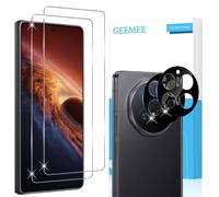 GEEMEE para Honor Magic V6 Protector de Pantalla + Protector de Lente de cámara-Negro, 2+2 Piezas 9H Cristal Templado Película Vidrio Templado, HD Instalación Rápida Glass
