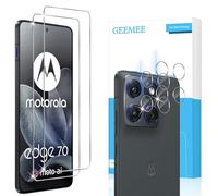 GEEMEE para Motorola Moto Edge 70 de Pantalla Protector de Lente de cámara, 2 + 2 Piezas Cristal Templado Película Vidrio Templado, Instalación Rápida 9H Alta Definicion