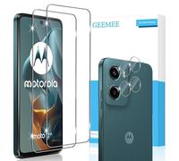 GEEMEE para Motorola Moto G05/Moto E15 Protector de Pantalla + Protector de Lente de cámara, 2+2 Piezas 9H Cristal Templado Película Vidrio Templado, HD Instalación Rápida Glass Screen Protector