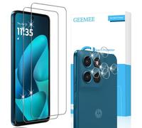 GEEMEE para Motorola Moto G57 5G/Moto G57 Power/G67 Power Protector de Pantalla + Protector de Lente de cámara, 2+2 Piezas 9H Cristal Templado Película Vidrio Templado