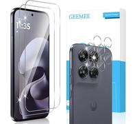 GEEMEE para Motorola Moto G67/G77 de Pantalla Protector de Lente de cámara, 2+2 Piezas Cristal Templado Película Vidrio Templado, Instalación Rápida 9H Alta Definicion Glass Screen Protector